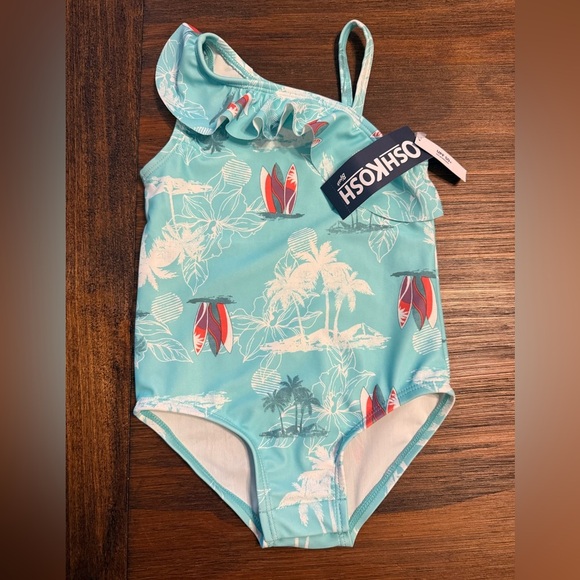 Lot of Three Toddler Girl Items, 12-18 Months NWT OshKosh B'gosh UPF 50 SWimsuit - Picture 2 of 9